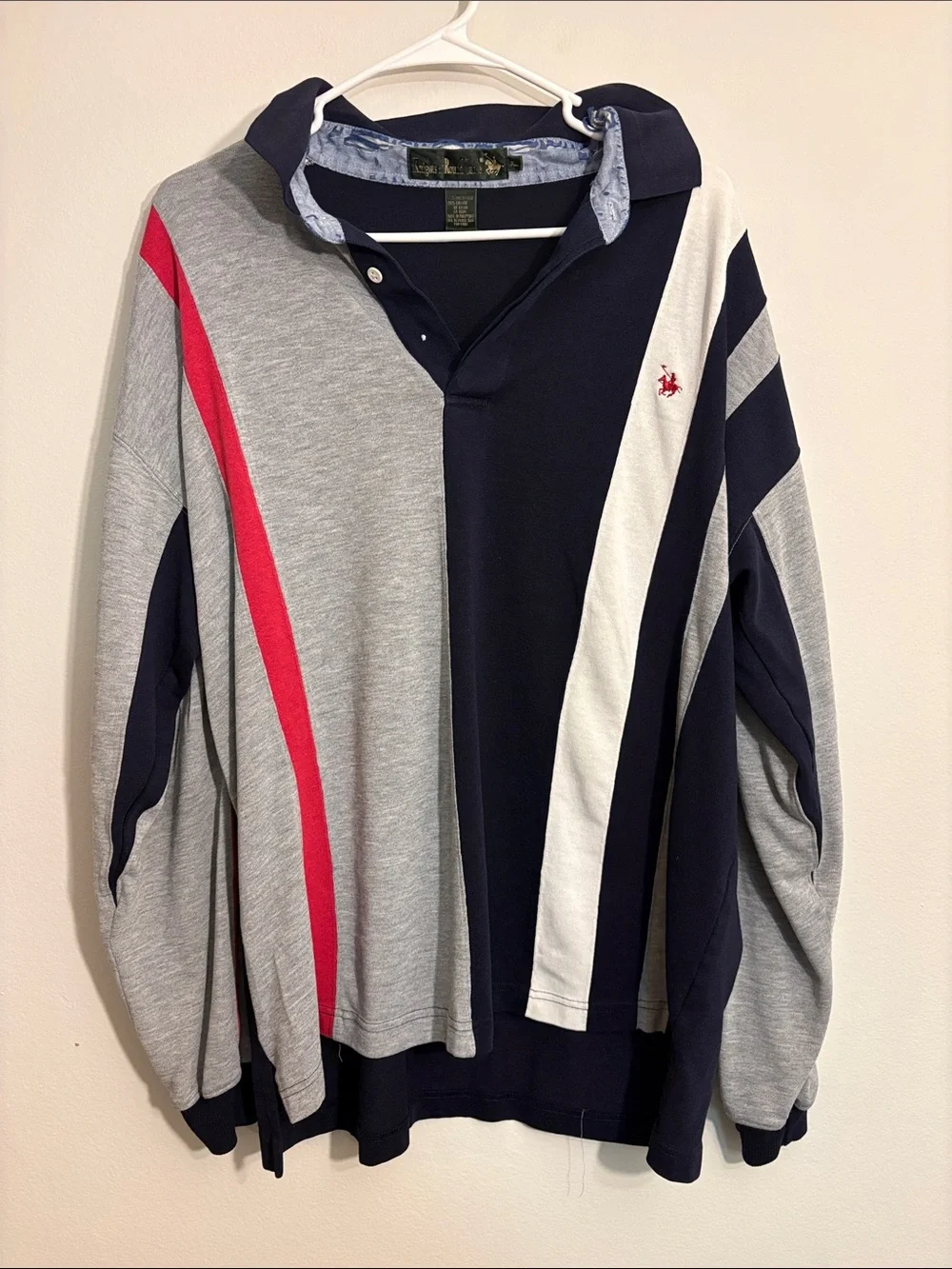 Vintage knights of round table Polo red white grey blue